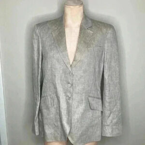 Faconnable Women's 3 Button Hemp Blazer Made In France Size 8
